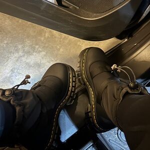 Dr. Martens Black Ankle Boots with Rugged Sole Puffer boots